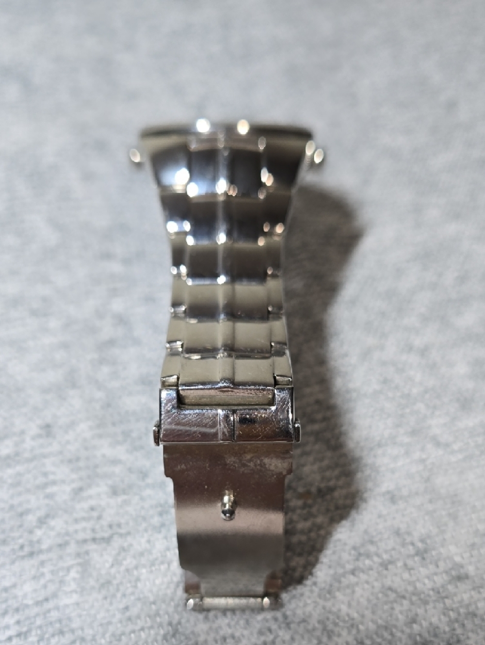 Timex Black Dial Stainless Steel, Indiglo Chrono Alarm Watch with Orange Accents - Picture 5 of 7